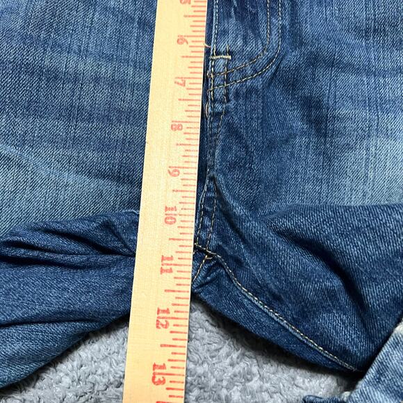 Marc Ecko Cut & Sew Denim Jeans Mens 32 x32  Slim Tapered  Distressed Whiskering - Picture 11 of 12